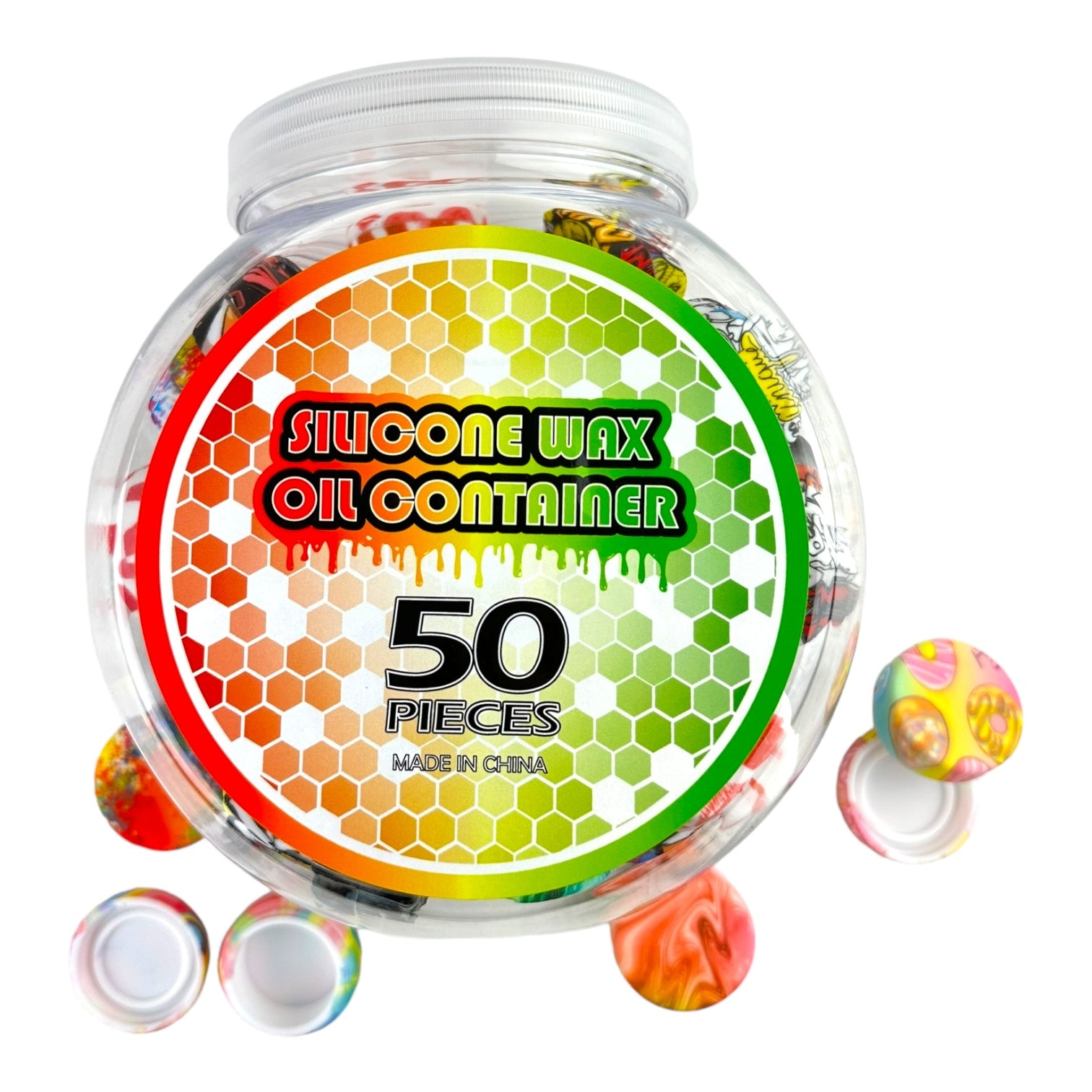 SILICONE 10ml Container Jar - 50pcs Assorted Colors