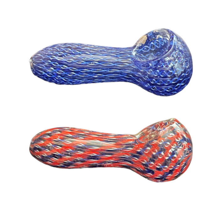 4" Swirl Design Color Glass Hand Pipe - Assorted Colors/Design