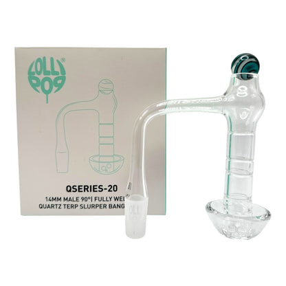 Lollipop QSeries-20 | 14mm Male 90° | Fully Welded Quartz Terp Slurper Banger Set - QZ 120