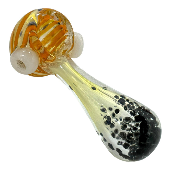 3.5" Color Swirl Frit 2 Button Spoon Glass Hand Pipe (Assorted Colors)