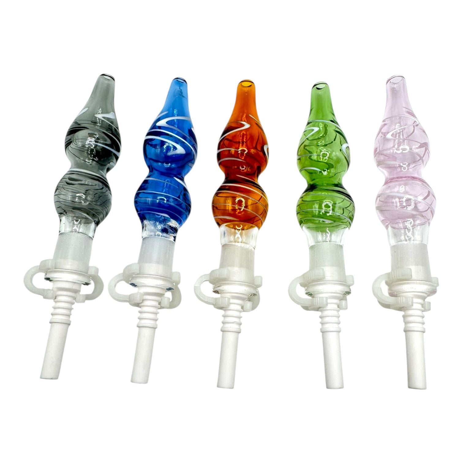  3.5" Color Bubble WigWag Glass Nectar Collector 