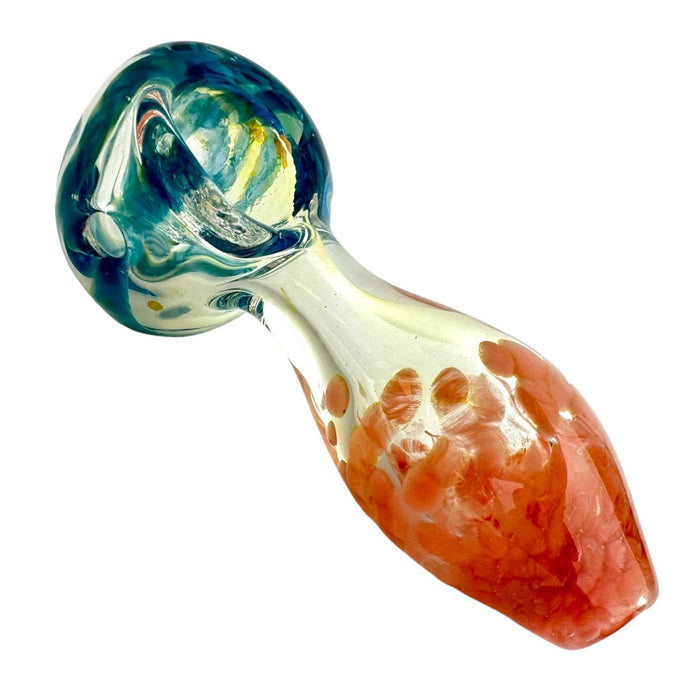 3.5" Fumed Wigwag Frit Mouth Glass Hand Pipe (Assorted Colors)