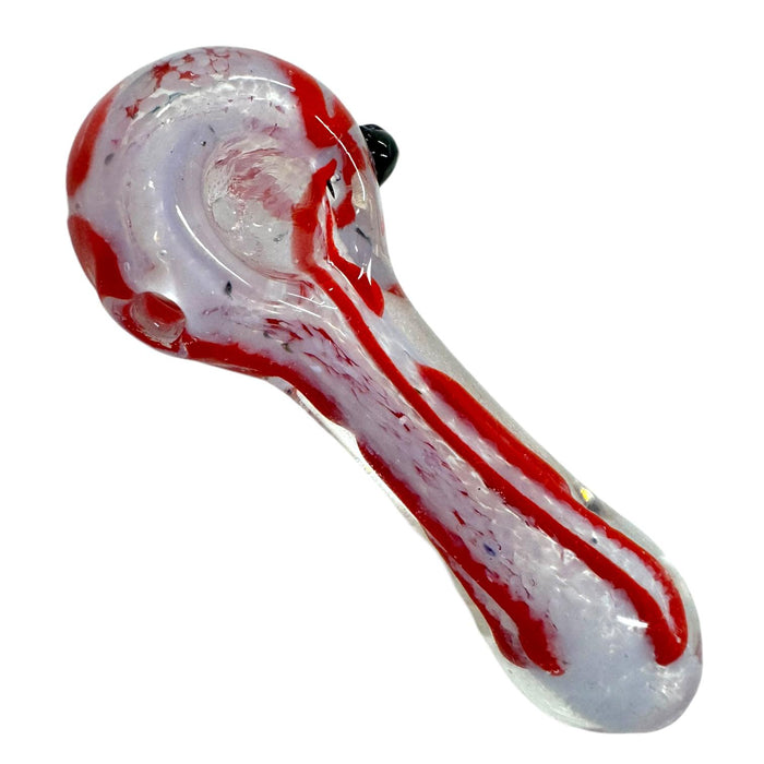 3.5" Retro Color Wig Wag Spoon Glass Hand Pipe (Assorted Colors)