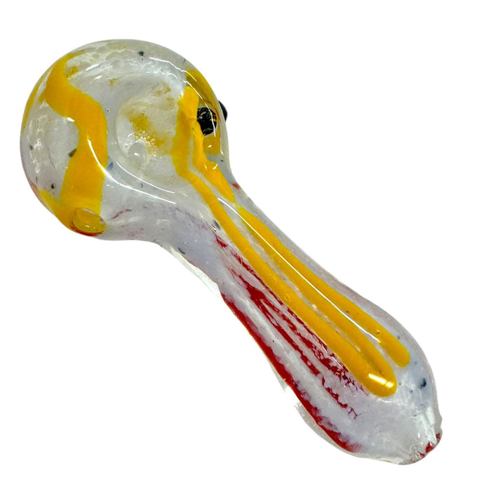 3.5" Retro Color Wig Wag Spoon Glass Hand Pipe (Assorted Colors)