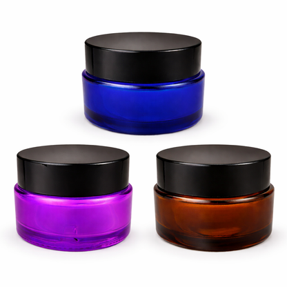 30ml Black Plastic Top Color Glass Jar Container