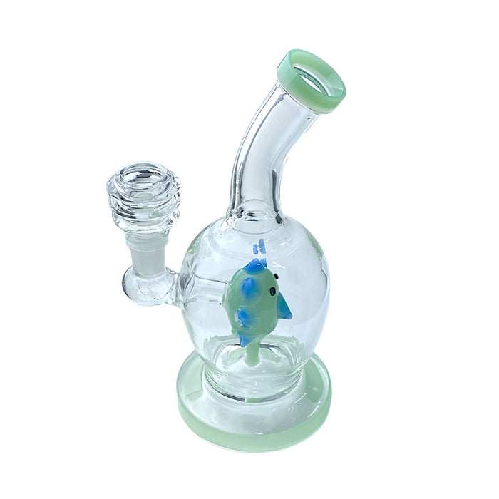 7.5" R Character Bloated Glass Water Pipe