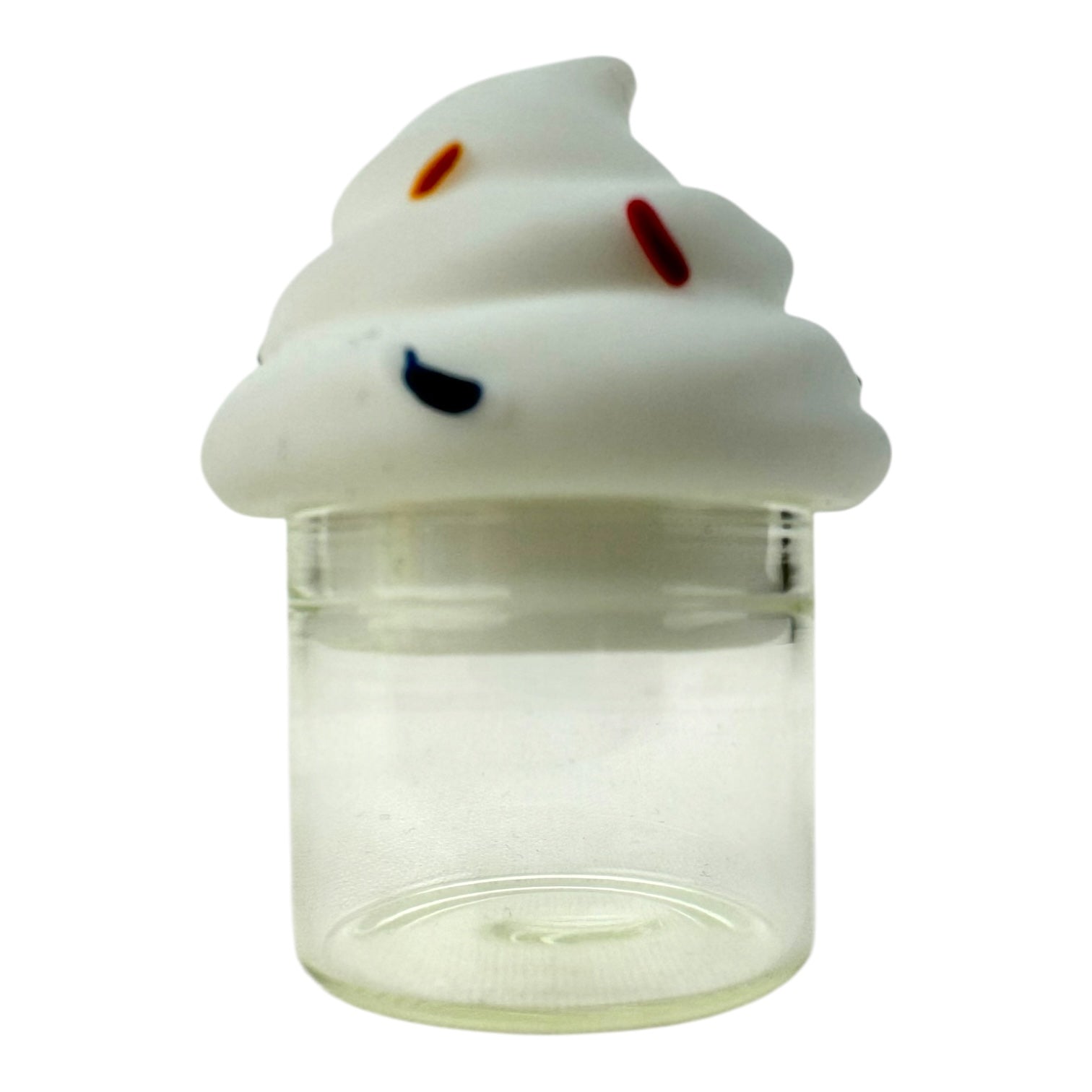 Ice cream Silicone Glass Wax Oil Container Jar (Assorted Colors)