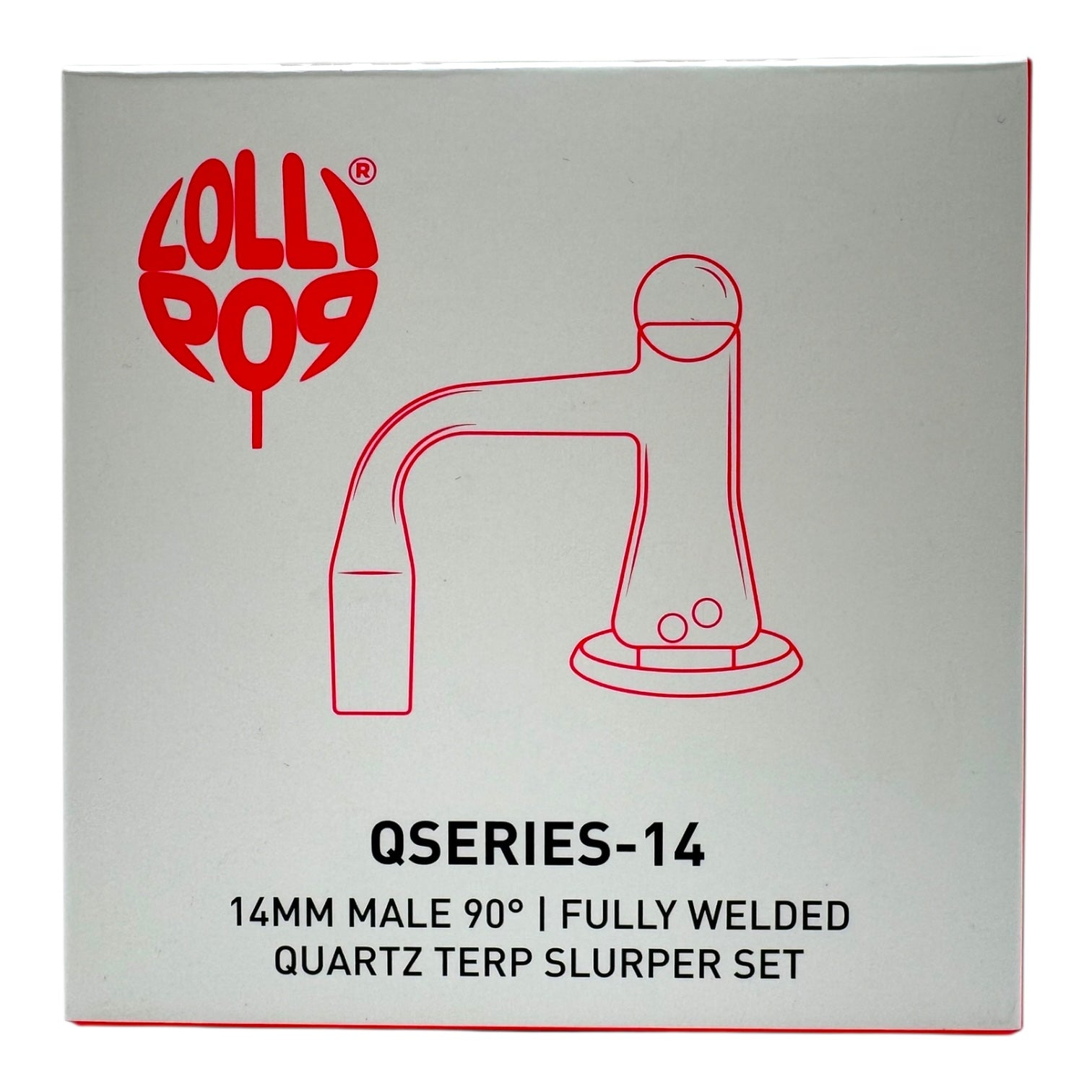 Lollipop QSeries-14 | 14mm Male 90° | Fully Welded Quartz Terp Slurper Set - QZ 114