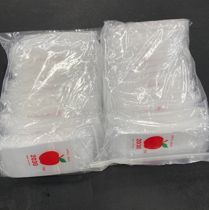 Apple 2030 Clear Plastic Ziplock Baggies (1,000 Bags)