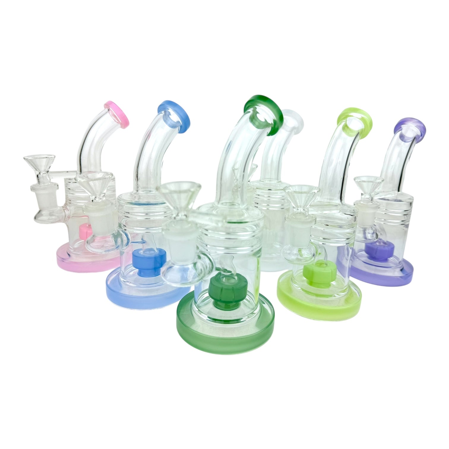 7" WP 1237 Glass Water Pipe - Assorted Colors