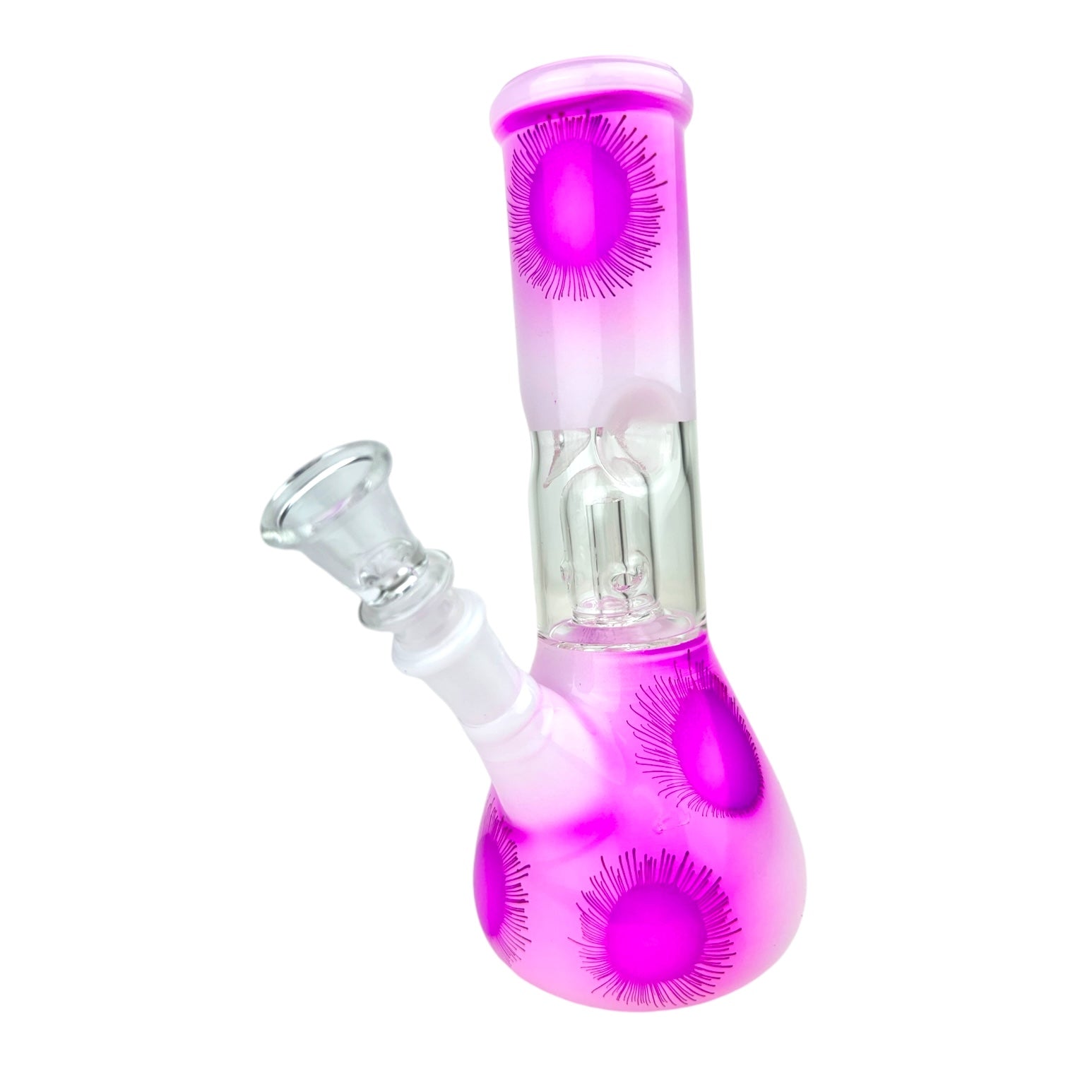 8" Clear Single Dome Pattern Beaker Glass Water Pipe (Assorted)
