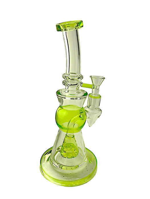 10" Green Hour Glass Water Pipe