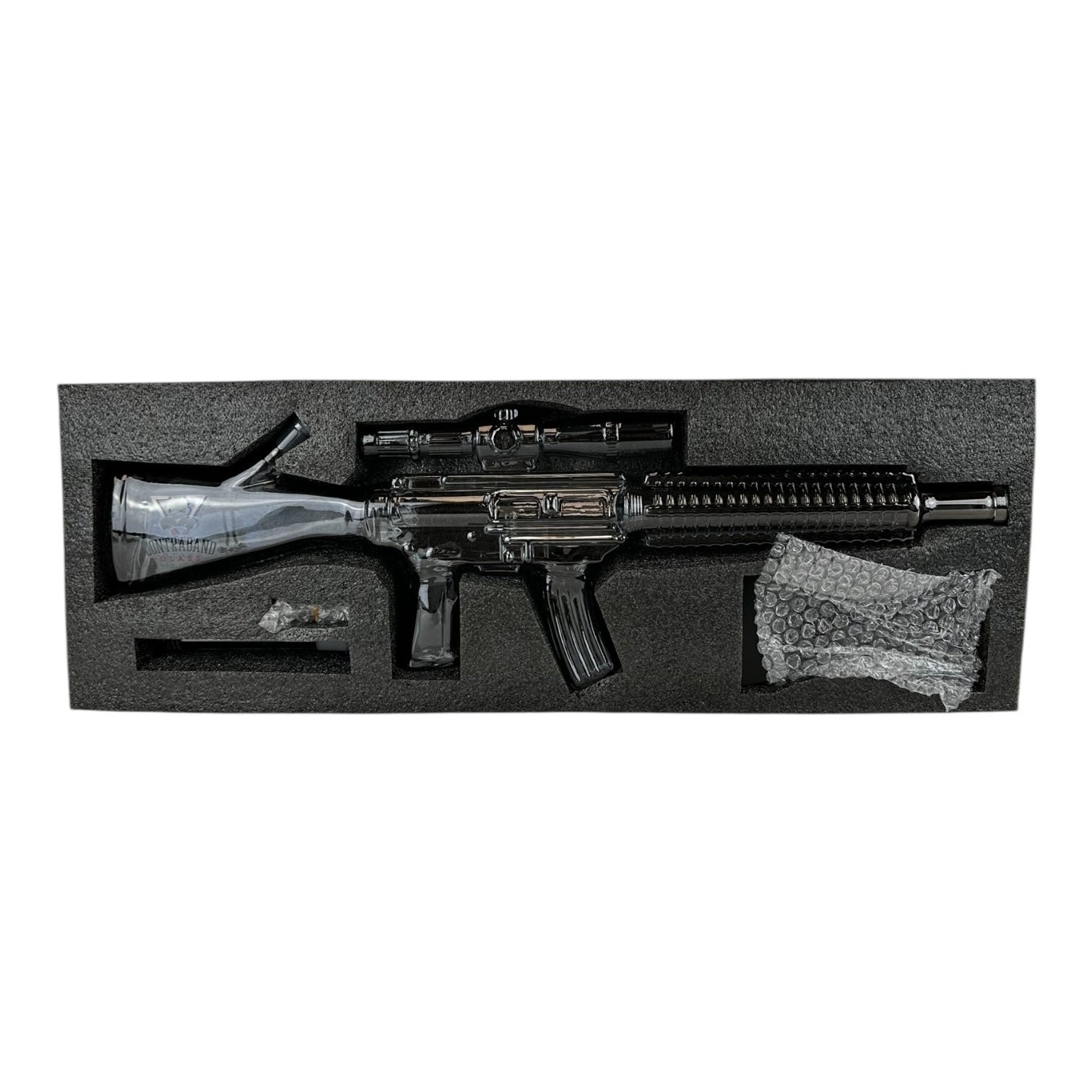 Gun glass Water Pipe with wood Stand