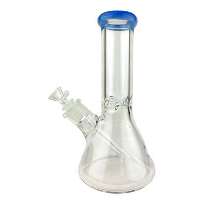 10" 9mm Clear Thick Beaker Colored Top G/G Glass Water Pipe "WP-89-10"