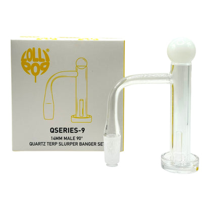 Lollipop QSeries 9 | 14mm Male 90° | Fully Welded Quartz Terp Slurper Banger Set - QZ 109