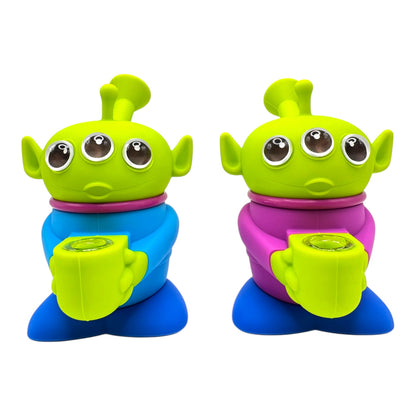 3 Eyes Green Alien Silicone Water Pipe "SWP-84"