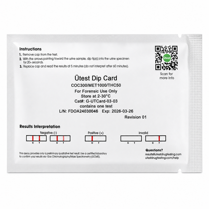 3 Panel Drug Test Kit U-test - THC, Cocaine, Meth