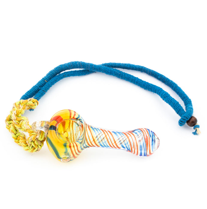 3" Glass Pipe Hemp Necklace (Assorted Colors)