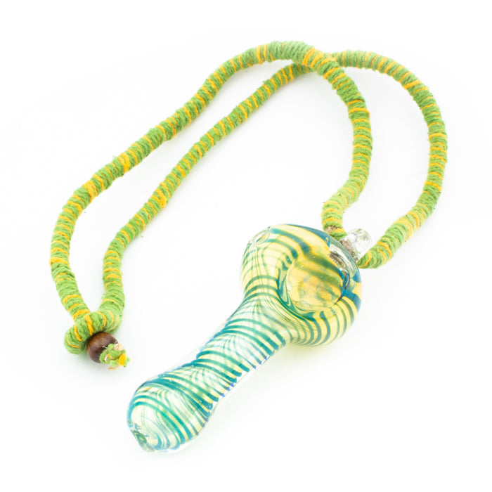 3" Glass Pipe Hemp Necklace (Assorted Colors)