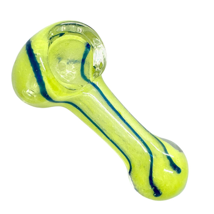 3" Neon Peanut Swirl Glass Hand Pipe (Assorted Colors)