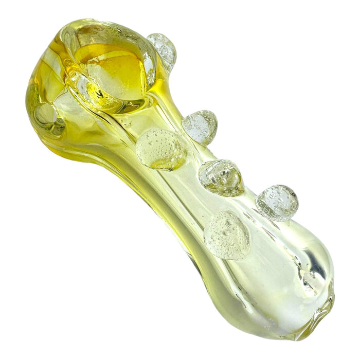 3" Yellow Fumed 5 Button Glass Hand Pipe (Assorted Colors)