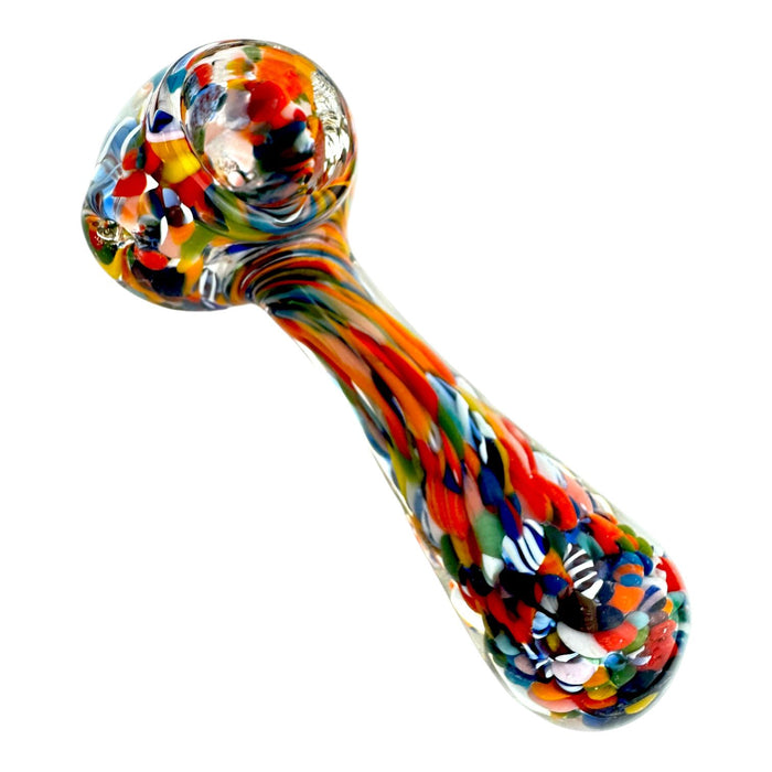 4.25" Frit Mixed Color Spoon Glass Hand Pipe