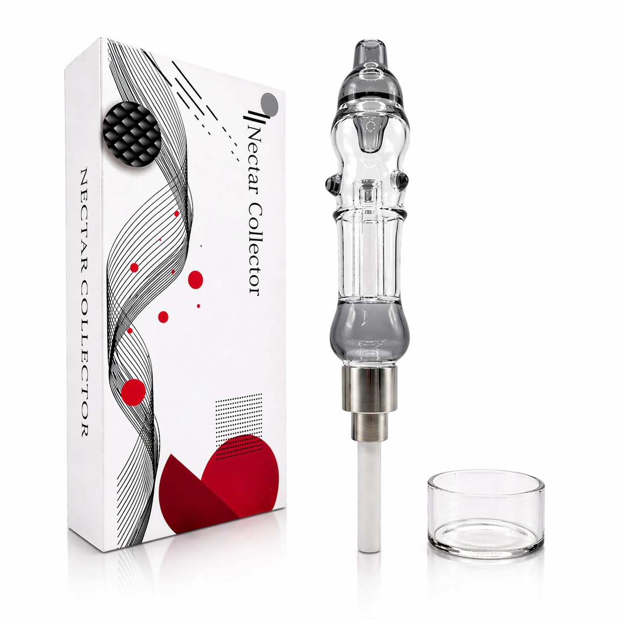 4.5" Glass Nector Collector with Perc & Screw on Tip - 50/Mc