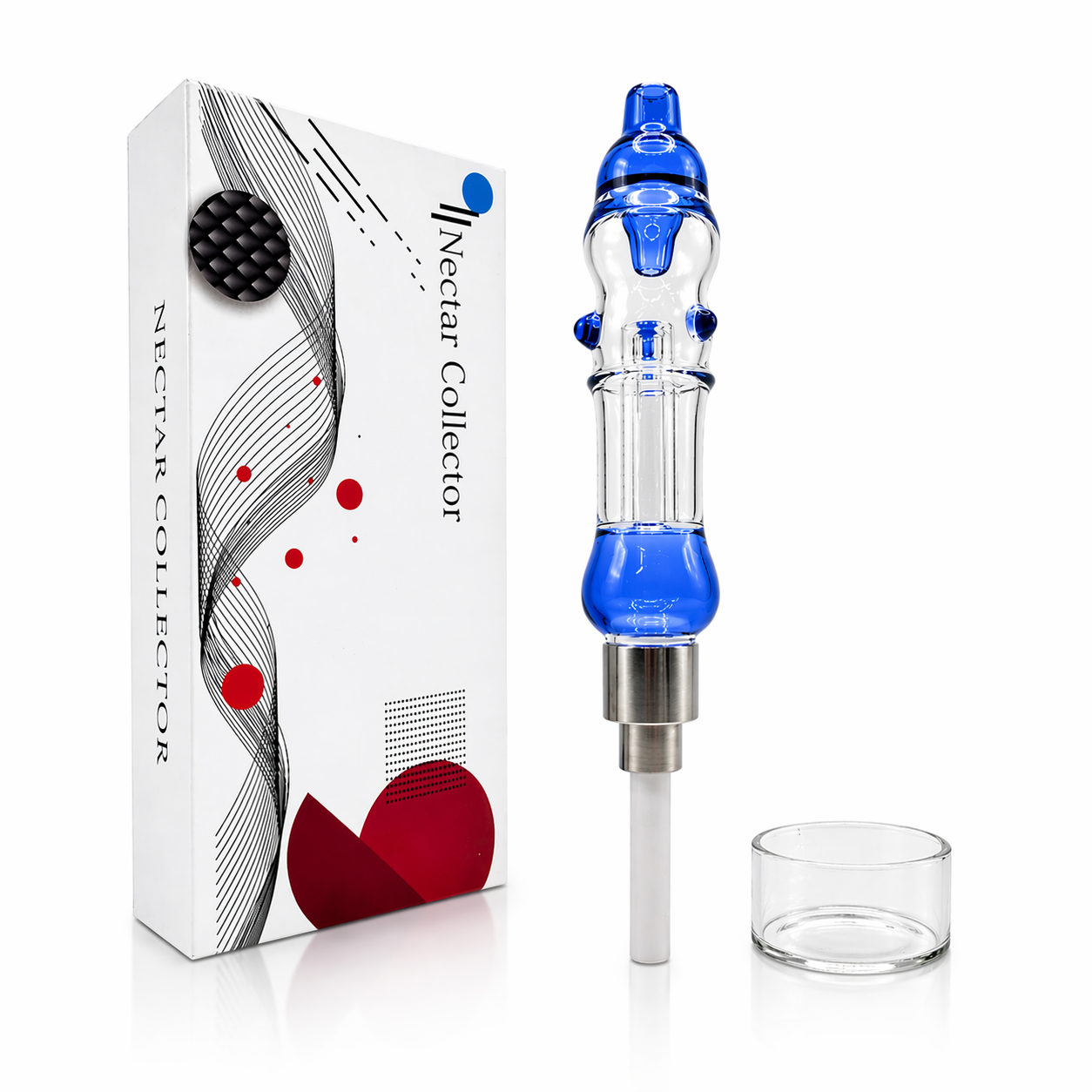 4.5" Glass Nector Collector with Perc & Screw on Tip - 50/Mc