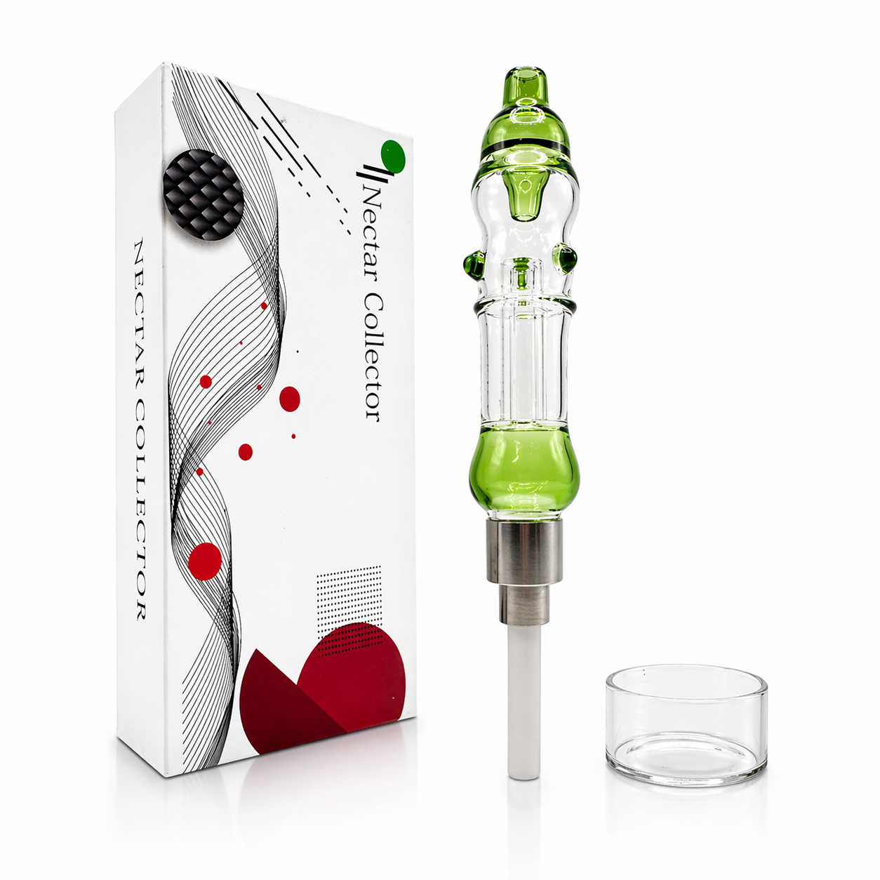 4.5" Glass Nector Collector with Perc & Screw on Tip - 50/Mc