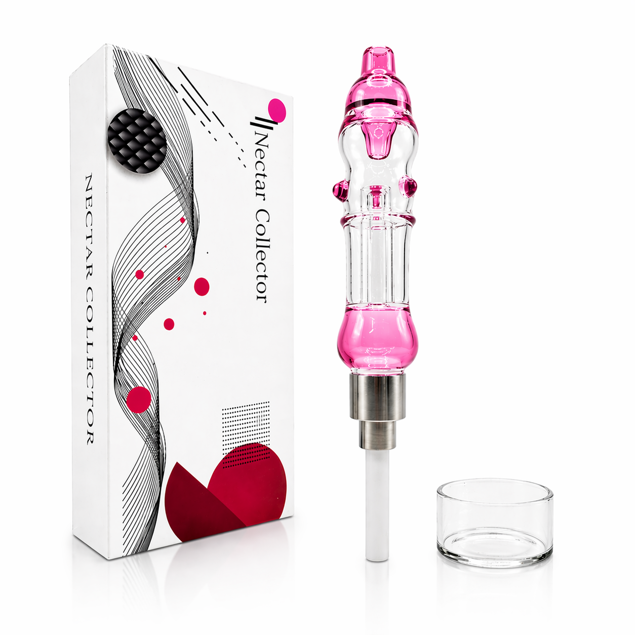 4.5" Glass Nector Collector with Perc & Screw on Tip - 50/Mc
