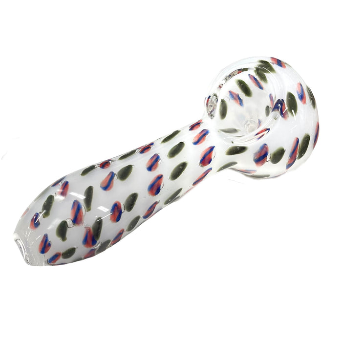 4.5" Color Spotted Spoon Glass Hand Pipe (Assorted Colors)