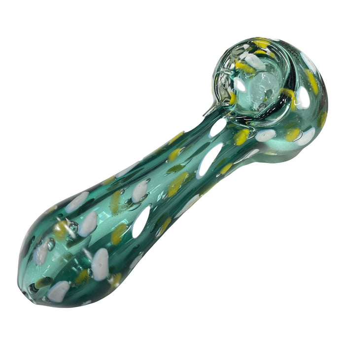4.5" Color Spotted Spoon Glass Hand Pipe (Assorted Colors)