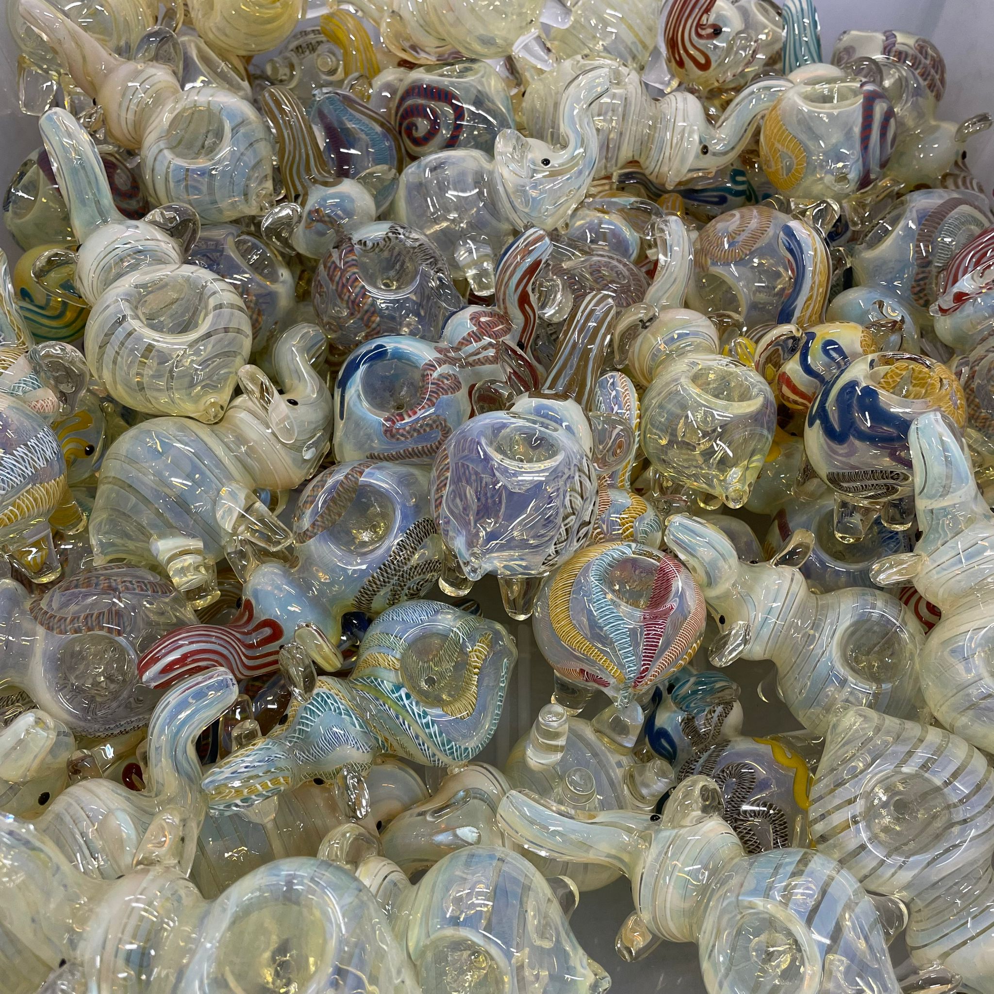 4.5" Elephant Fume WigWag - Glass Hand Pipe (Assorted Colors)