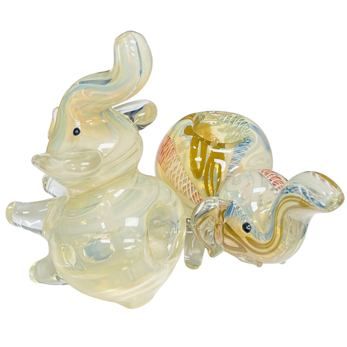 4.5" Elephant Fume WigWag - Glass Hand Pipe (Assorted Colors)