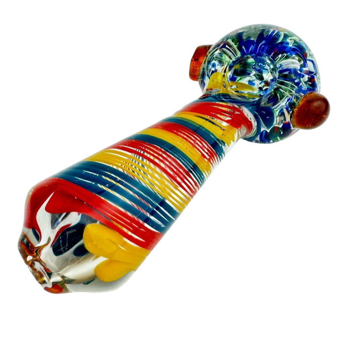 4.5" Frit w/ Swirls - Glass Hand Pipe (Assorted Colors)