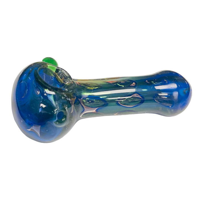 4.5" Gold Blue Fumed Spotted - Glass Hand Pipe