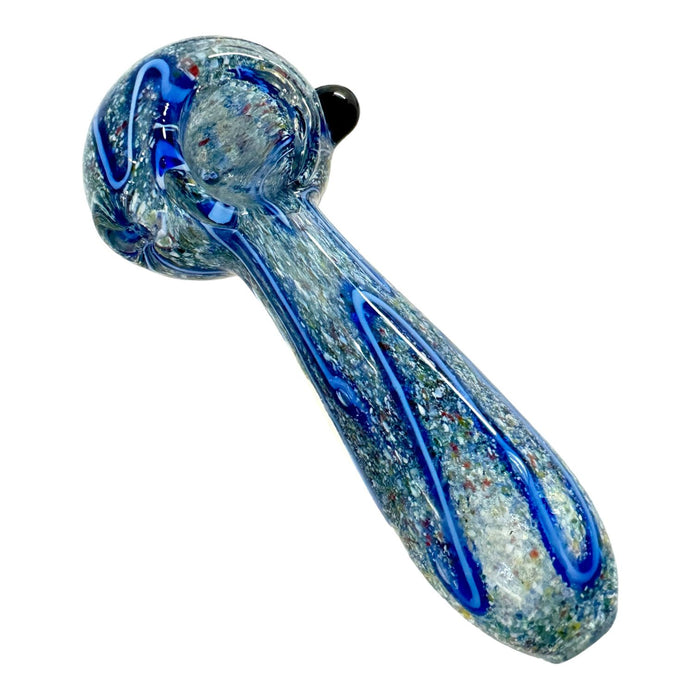 4.5" Mixed Frit WigWag Glass Spoon Hand Pipe (Assorted Colors)