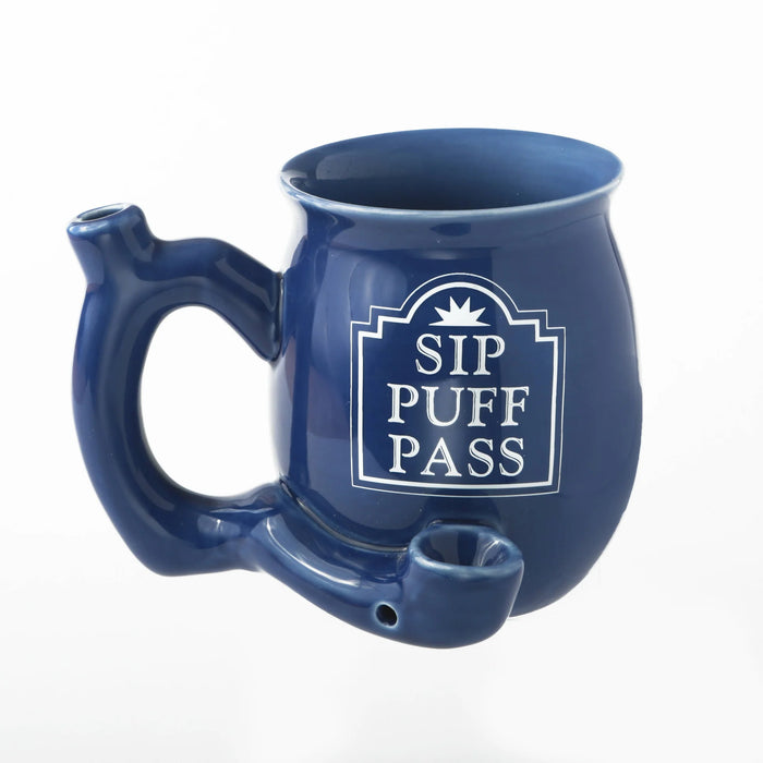 4.5" Premium "Sip, Puff, Pass" Novelty Ceramic Pipe Mug