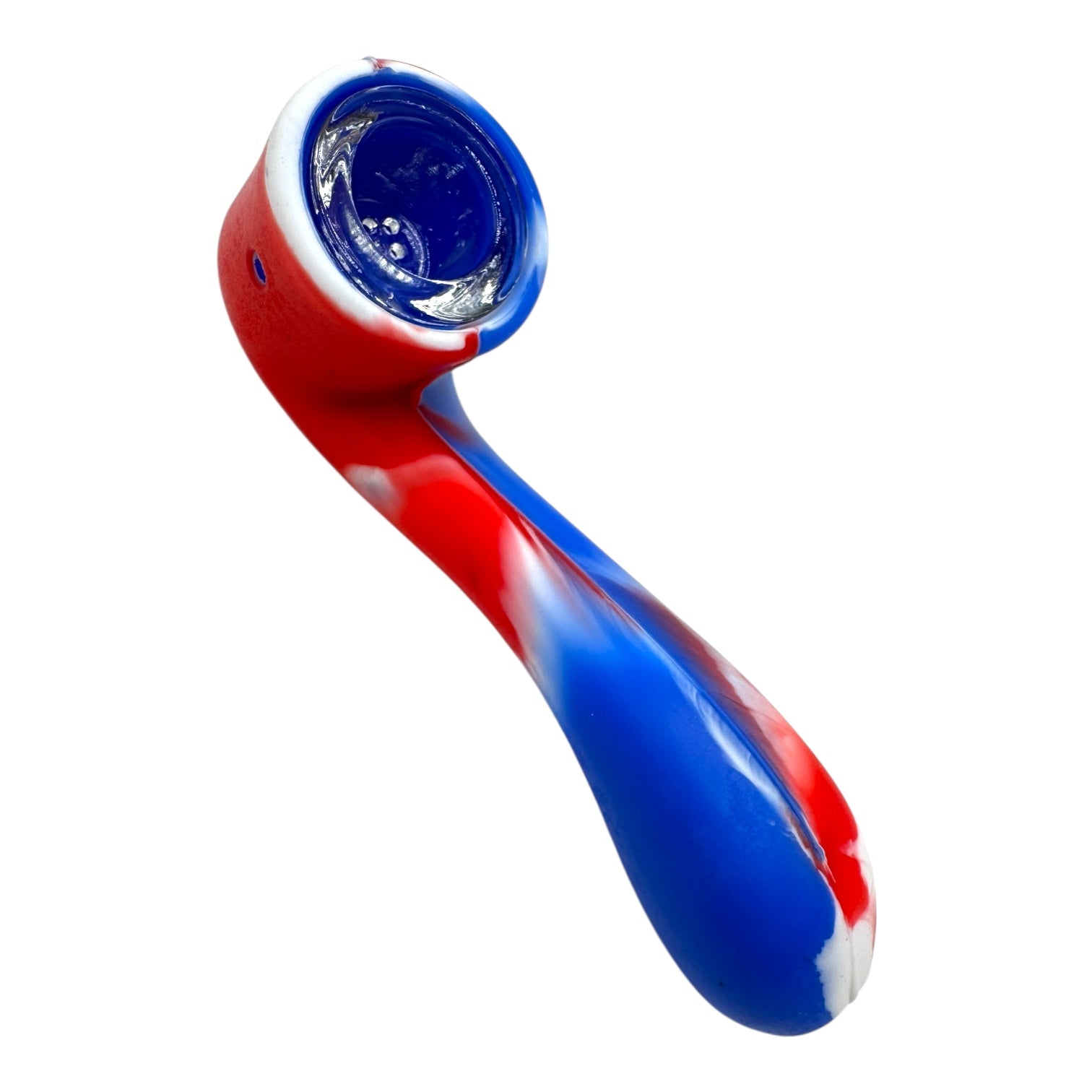 4.5" Silicone Sherlock Hand Pipe with Glass Bowl "DA-004SP"