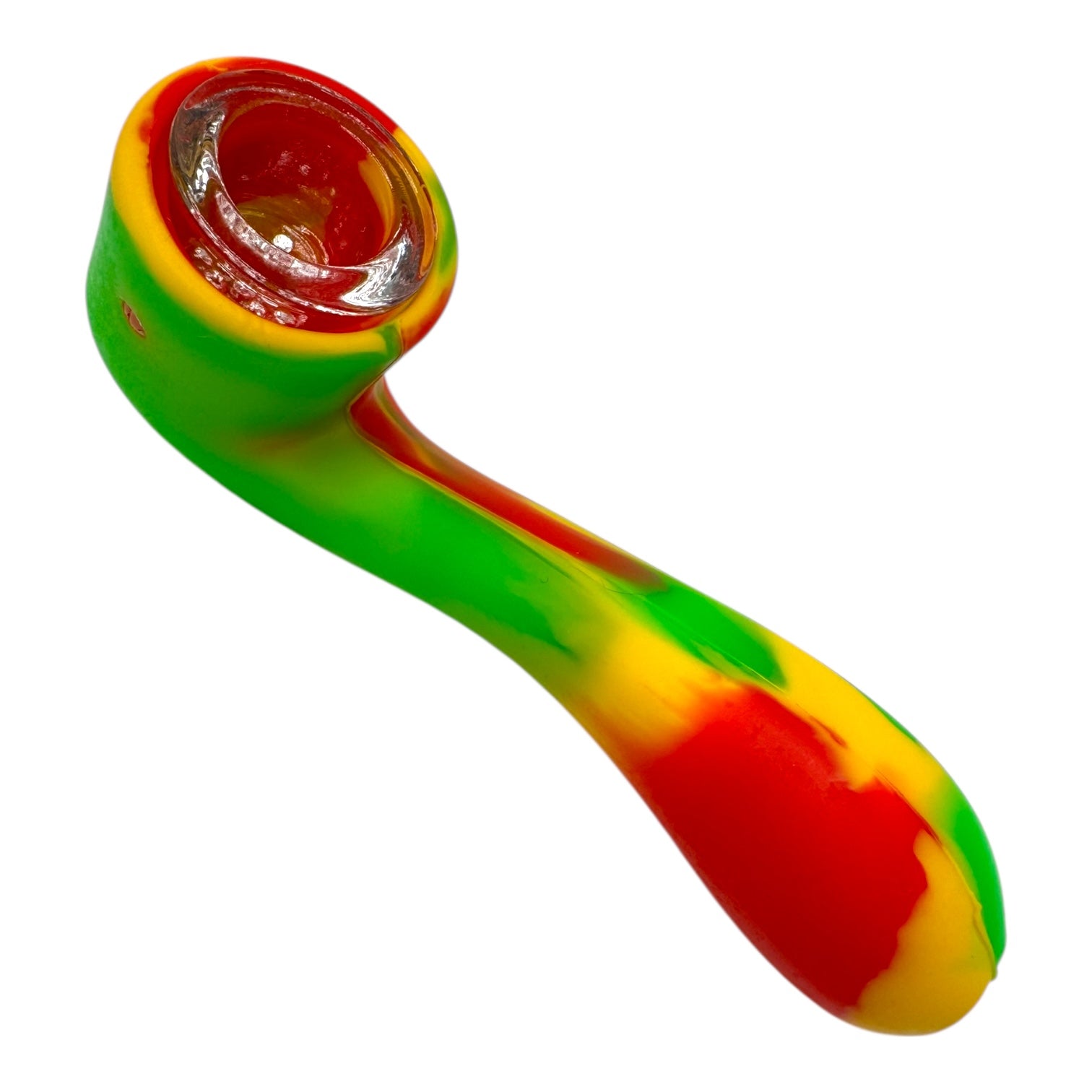 4.5" Silicone Sherlock Hand Pipe with Glass Bowl "DA-004SP"