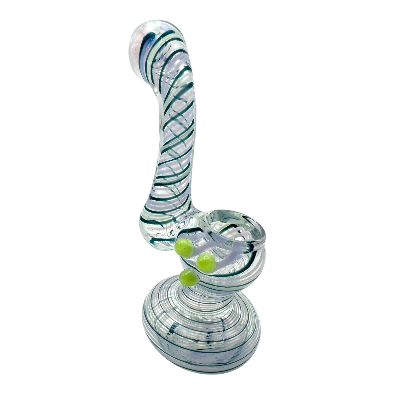 4.5" Swirl 3 Dot Glass Bubbler