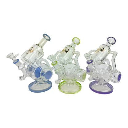 Cali Cloud 9.5"Cylinder Disk Recycler Glass Water Pipe "WP-58"