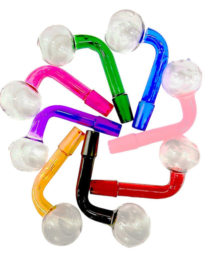 Solid Color Stem Clear Bowl 14MM GG Attachment Oil Burner (Pack Of 25)