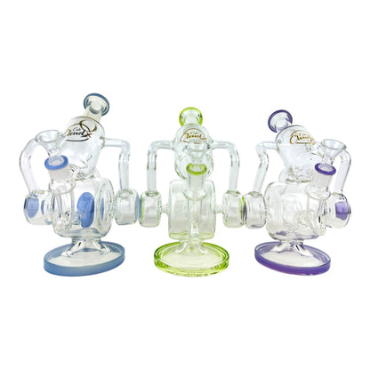 Cali Cloud 9.5"Cylinder Disk Recycler Glass Water Pipe "WP-58"