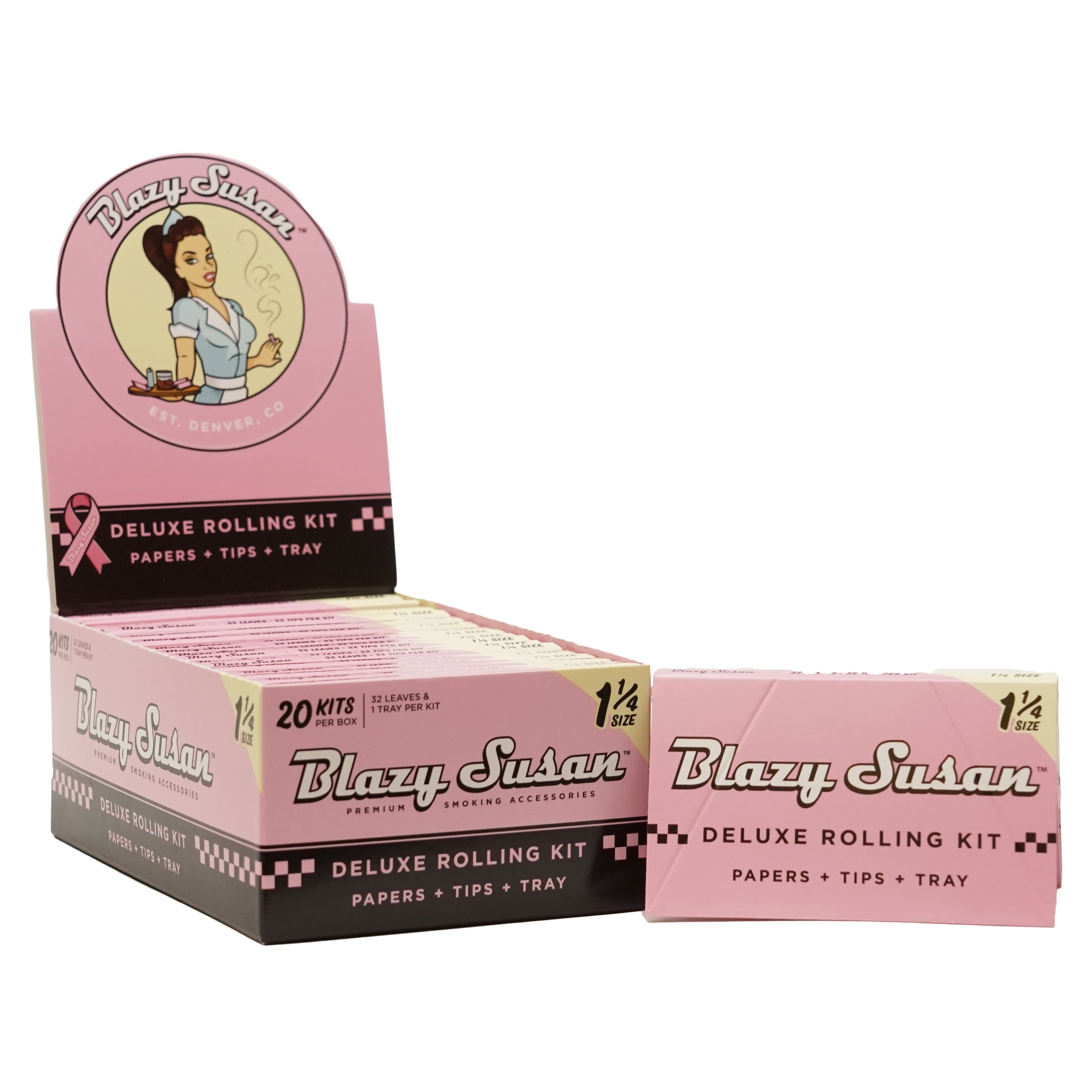 Blazy Susan Deluxe Rolling Kit 1 1/4size | 32 Leaves & 1 Tray Per Kit | 20 Kits Per Box