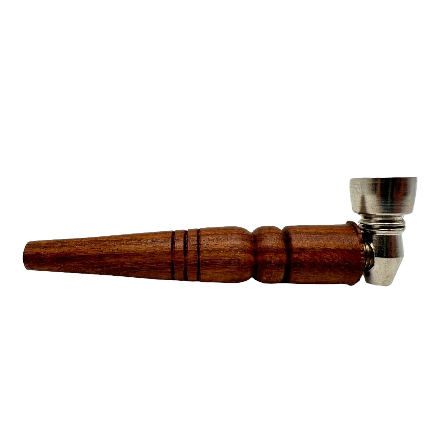 4" Basic Wooden Metal Bowl Hand Pipe