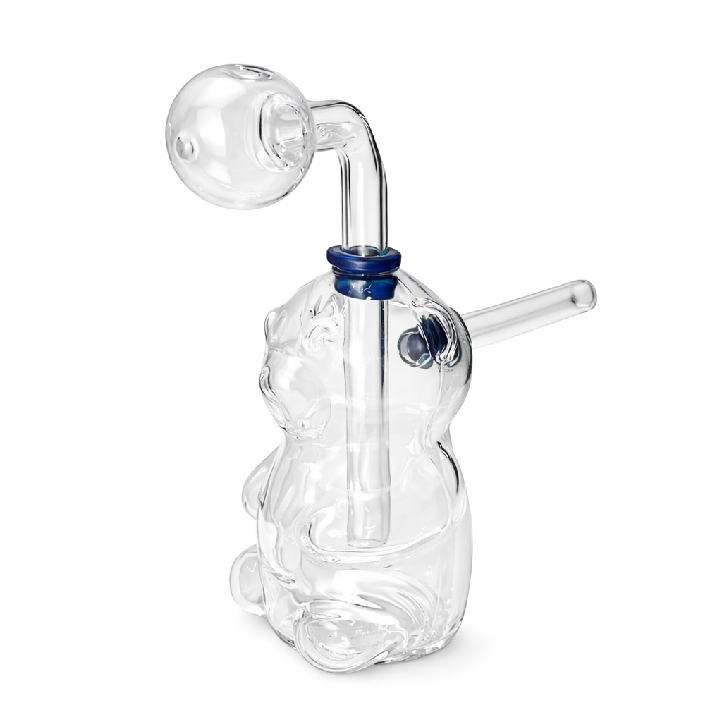4" Bear Shape OB Water Pipe 'Clear'