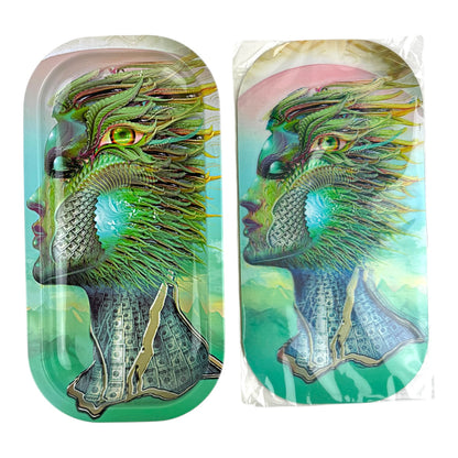 3D Small Metal Rolling Tray With Magnetic Lid 8" X 4"