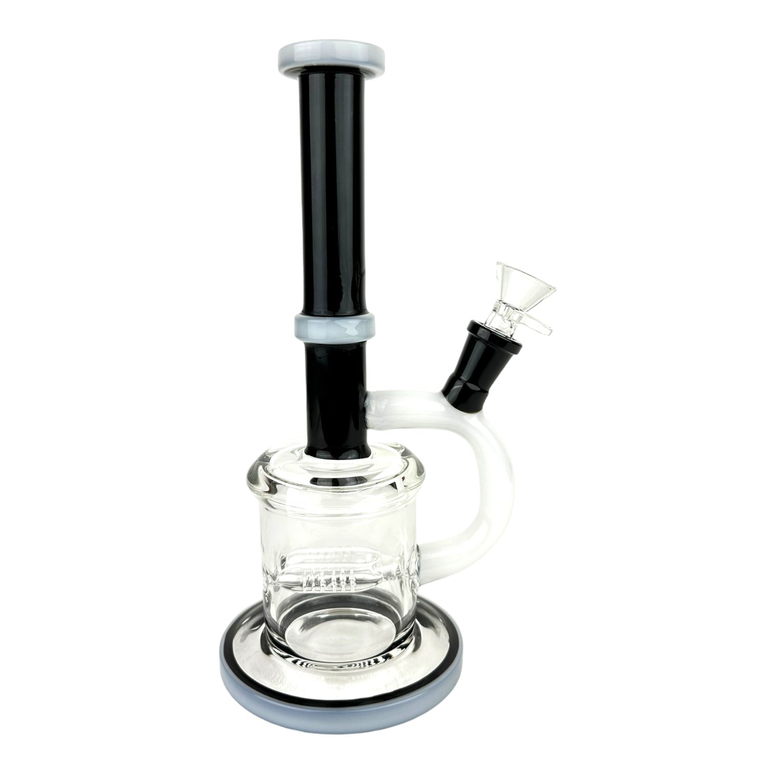 10" Flat Bottom Colored and Clear Glass Water Pipe