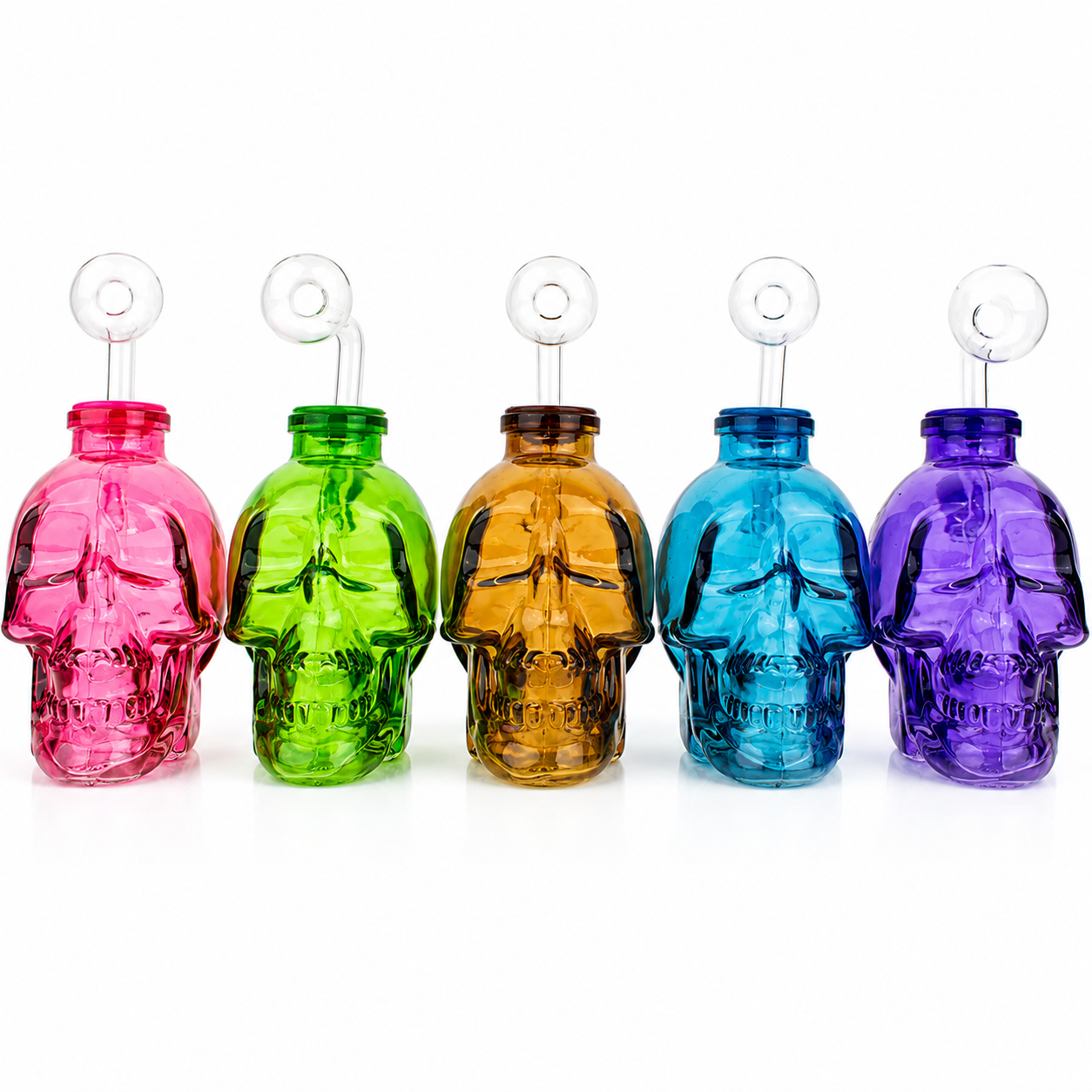 4"  Heavy Glass Skull OB Water Pipe